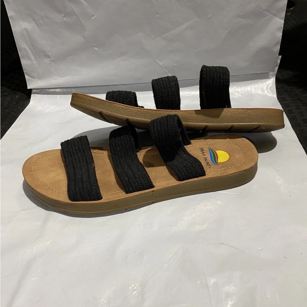 Black and Tan Sandals